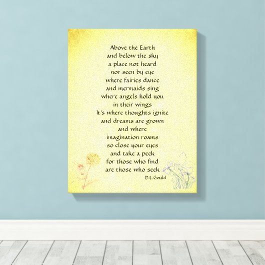 Flower Fairies Inspirerend vers Canvas Afdruk (Insitu (Houten vloer))