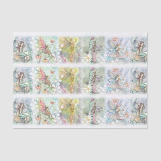 Flower Fairy Art grillige Waterverf Tissuepapier (Voorkant)