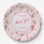 Flower Fairy Bedankt Naam Datum Papieren Bordje (Voorkant)