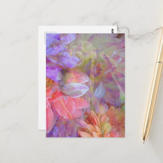 Flower Fairy dubbele belichting fantasy kunst Briefkaart (Voorkant / Achterkant in situ)