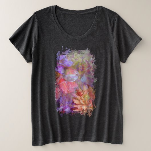 Flower Fairy dubbele belichting fantasy kunst Grote Maat T-shirt (Design voorkant)