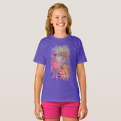 Flower Fairy dubbele belichting fantasy kunst T-shirt (Voorkant volledig)