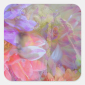 Flower Fairy dubbele belichting fantasy kunst Vierkante Sticker (Voorkant)