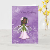 Flower Fairy Happy Birthday Kaart (Gele Bloem)