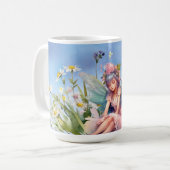 Flower Fairy in roze jurk Mok (Voorkant links)