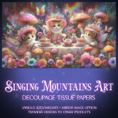 Flower Fairy Kitten Garden Party Decoupage Tissuepapier