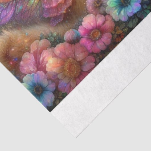 Flower Fairy Kitten Garden Party Decoupage Tissuepapier (Detail)