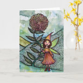 Flower Fairy Natuur Liefhebbers Feeën Kaart (Gele Bloem)