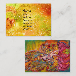 FLOWER FAIRY OP DE ROZE IRIS Fantasy Goud Geel Visitekaartje