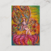 FLOWER FAIRY OP DE ROZE IRIS Fantasy Goud Geel Visitekaartje (Achterkant)