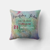 FLOWER FAIRY PAARSE BLUE FLORAL Boy Baby Status Kussen (Achterkant)