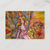 FLOWER FAIRY ,PINK IRIS Fantasy Blue Gold Sparkles Visitekaartje (Achterkant)