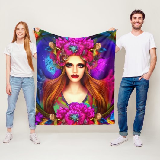 Flower Fairy Queen Fleece Deken (In situ)
