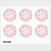 Flower Fairy Thank You Name Date Ronde Sticker (Vel)