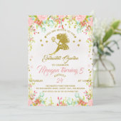 Flower Fairy verjaardagsuitnodiging Kaart (Staand voorkant)