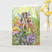 Flower Fairy Wenskaart Kaart (Gele Bloem)