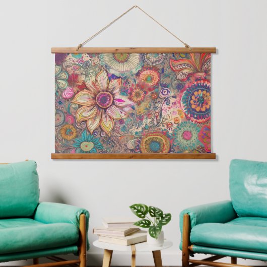 Flower Fantasy Wall Hanging Hangend Wandkleed (Woonkamer)