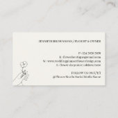 Flower Feminine Event Ivory Beige Visitekaartje (Achterkant)