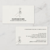 Flower Feminine Event Ivory Beige Visitekaartje (Voorkant / Achterkant)