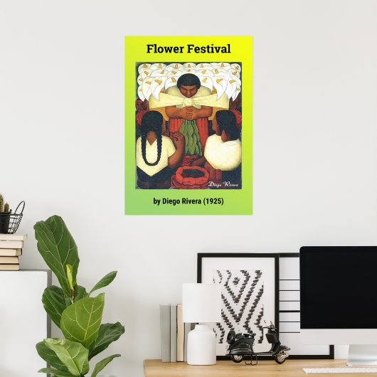 Flower Festival door Diego Rivera (1925) Poster (Thuiskantoor)
