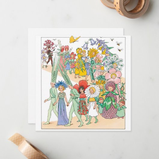  Flower Festival door Elsa Beskow Notitiekaartje (Voorkant / Achterkant in situ)