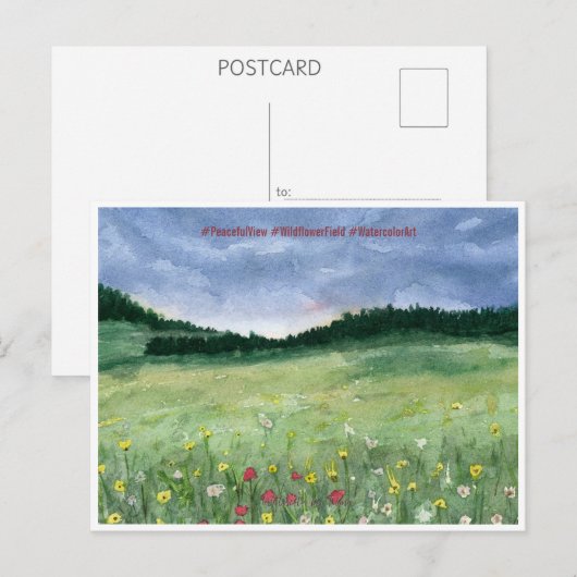 Flower Field Landscape  Briefkaart (Voorkant / Achterkant)