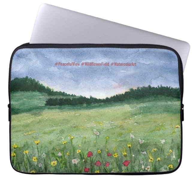 Flower Field Landscape  Laptop Sleeve (Voorkant)
