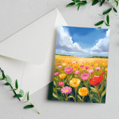 Flower Field Landscape Painting Briefkaart