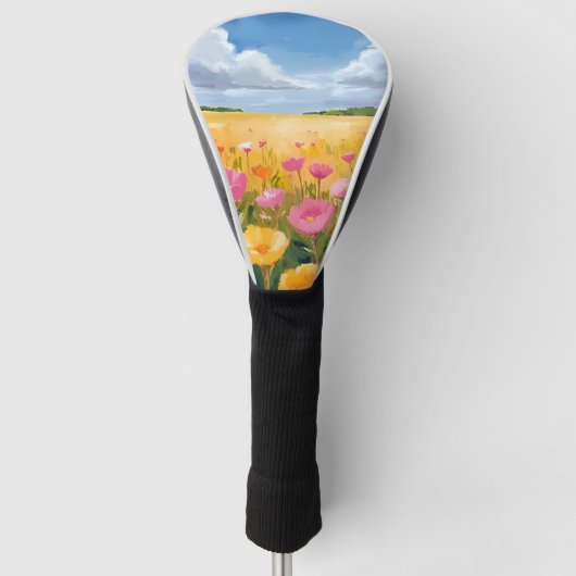 Flower Field Landscape Painting Golfheadcover (Voorkant)