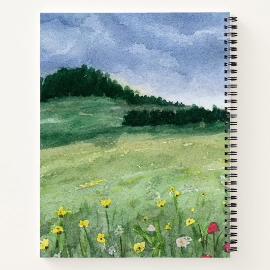 Flower Field Landscape Spiral Notitieboek (Achterkant)