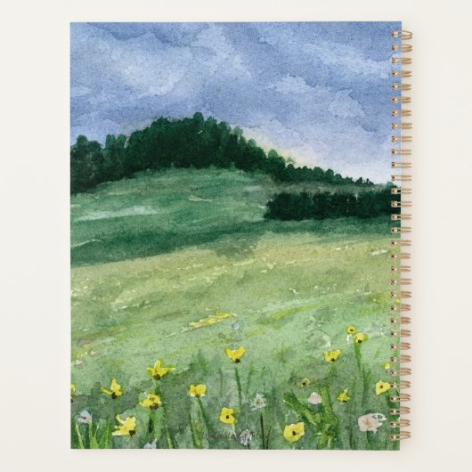 Flower Field Landscape Spiral Planner (Achterkant)