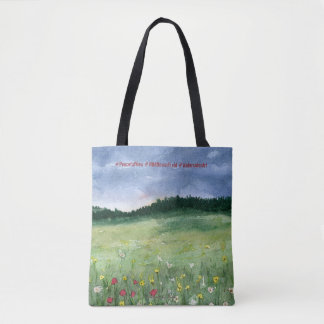 Flower Field Landscape  Tote Bag
