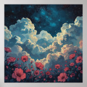 Flower field with cloud poster (Voorkant)