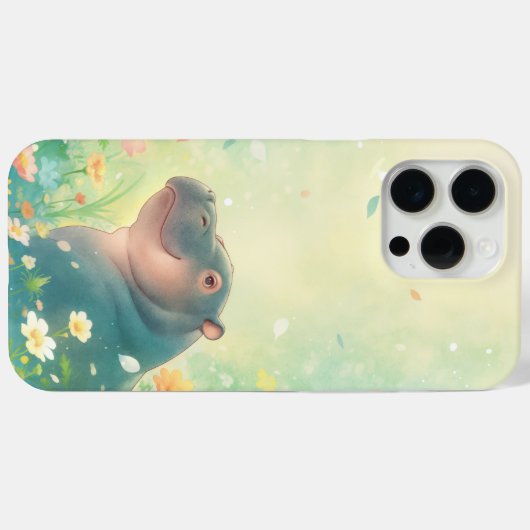 Flower Fields en Happy Hippo Case-Mate iPhone Case (Achterkant (horizontaal))
