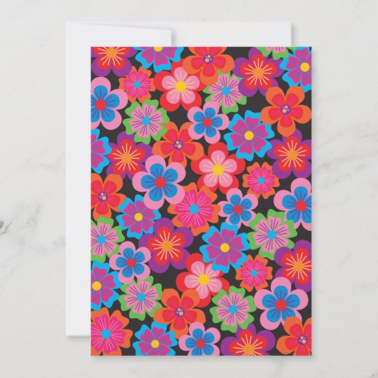 Flower Fiesta Toast repetitie diner Kaart (Achterkant)