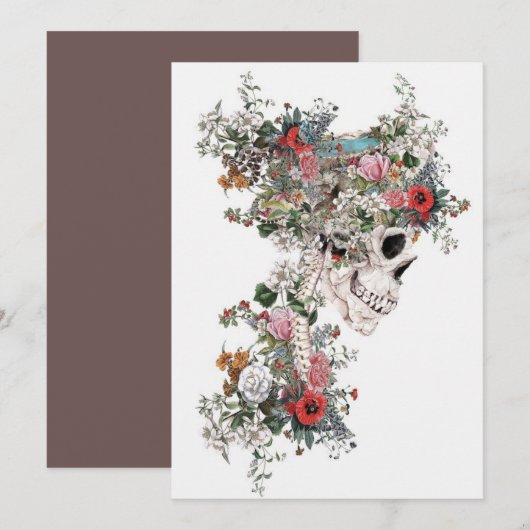 Flower-filled Skeleton Kaart (Voorkant / Achterkant)