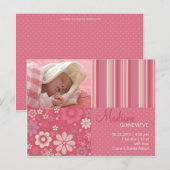 Flower Fizz Pink · Aankondiging Baby (Voorkant / Achterkant)
