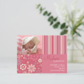 Flower Fizz Pink · Aankondiging Baby (Staand voorkant)