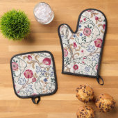 Flower, Floral Pattern, William Morris Ovenwant & Pannenlap Set (Top down)