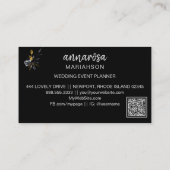 *~* Flower Floral Silver LOGO PHOTO Gold QR Visitekaartje (Achterkant)