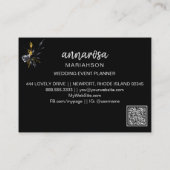 *~* Flower Floral Silver QR FOTO Gold Visitekaartje (Achterkant)