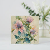 Flower Floral Watercolor Pastel Painting Kaart (Staand voorkant)