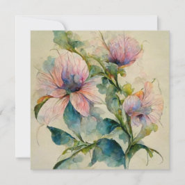 Flower Floral Watercolor Pastel Painting Kaart