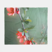 Flower flowers quince bush spring fleece deken (Voorkant (Horizontaal))