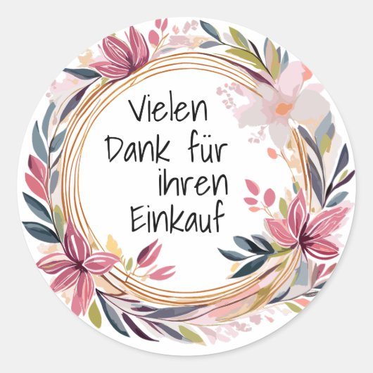 Flower Frame 3 Ronde Sticker (Voorkant)