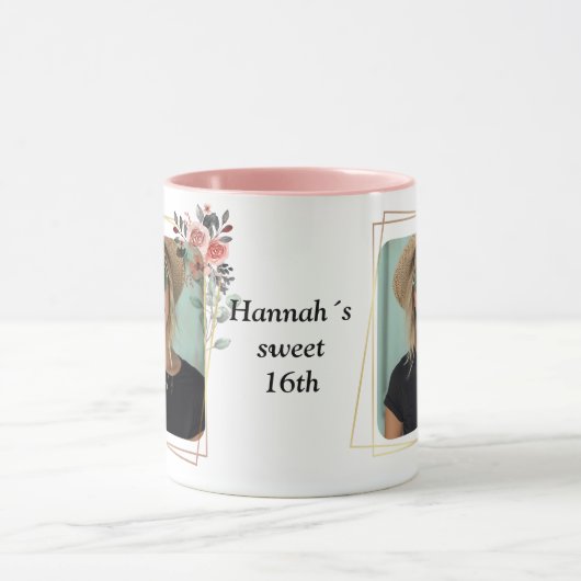 flower frame photo mok (Midden)