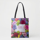 Flower Framed Pretty Roses Text Box Custom Tote Bag (Voorkant)