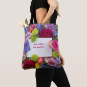 Flower Framed Pretty Roses Text Box Custom Tote Bag (Dichtbij)
