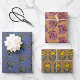 Flower frenzy arty en helder inpakpapier vel