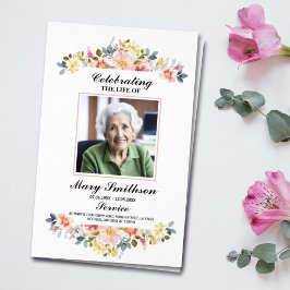 Flower Funeral Order Service Viering van het leven Flyer